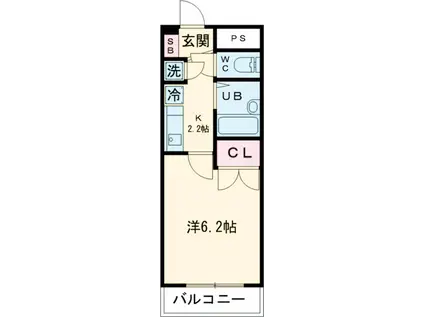 ブルーム学芸大Ⅱ(1K/2階)の間取り写真