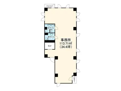 大串ビル(ワンルーム/6階)の間取り写真