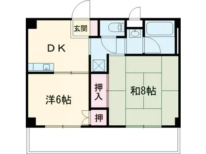 リバーサイド北野(2DK/2階)の間取り写真