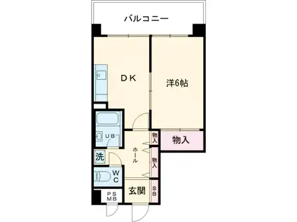 FLAT BAMBOO(1K/1階)の間取り写真