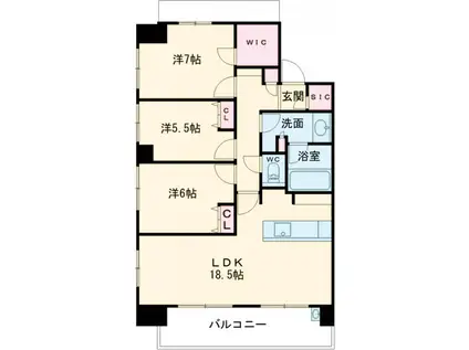 ダイアパレス高崎東町(3LDK/11階)の間取り写真