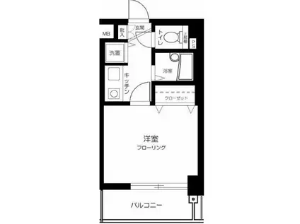 ロイヤルガーデン哲学堂(1K/6階)の間取り写真