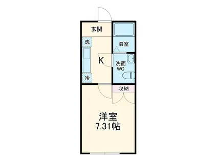 クオン古淵(1K/2階)の間取り写真