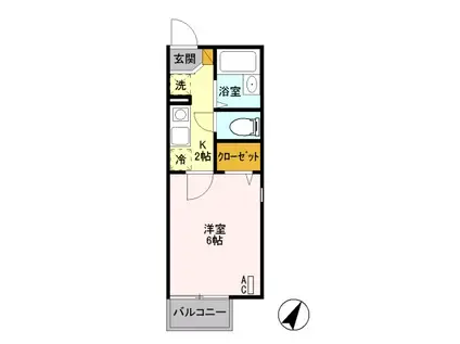 サンコーポ(1K/1階)の間取り写真