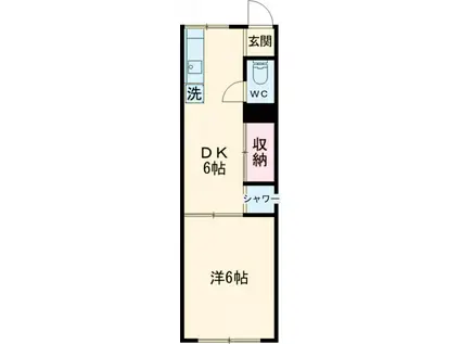 パークサイドハウス(1DK/1階)の間取り写真