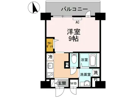 クレールフォレスタ(1K/4階)の間取り写真