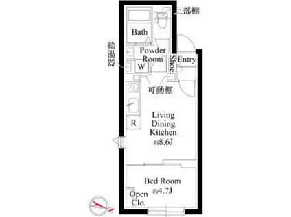 CASA PIAZZA品川イースト(1LDK/1階)の間取り写真