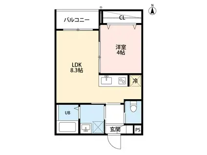 ROBOT HOME 千住緑町3(1LDK/2階)の間取り写真