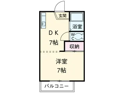 コア・イトジュー(1DK/2階)の間取り写真