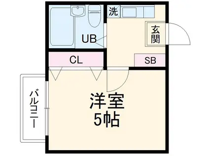 ジュネパレス茅ヶ崎第6(1K/2階)の間取り写真