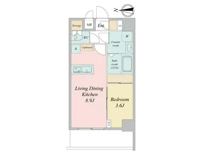 LIME RESIDENCE KAWAGUCHI イースト(1LDK/9階)の間取り写真