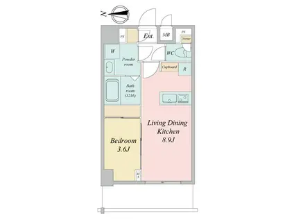 LIME RESIDENCE KAWAGUCHI イースト(1LDK/9階)の間取り写真