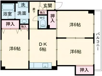 コーポハイブリッジ(3DK/2階)の間取り写真