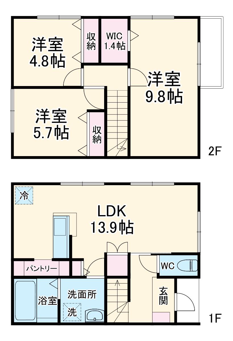 ベルハイツＣ棟(3LDK)の間取り写真