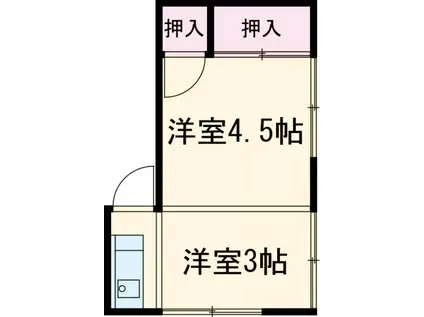 大和荘本館(2K/2階)の間取り写真