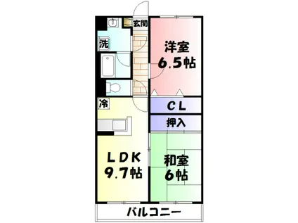アルクレール(2LDK/1階)の間取り写真