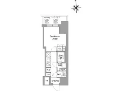 コンフォリア・リヴ博労町一丁目Q(1K/6階)の間取り写真