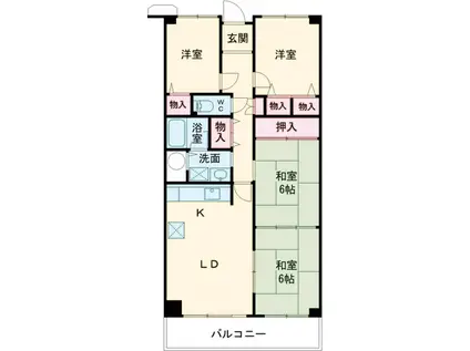 岸和田コーポラス1号棟(4LDK/11階)の間取り写真