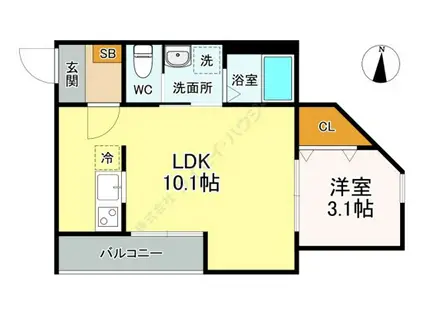 ルミエールエタンセルユイット(1LDK/3階)の間取り写真