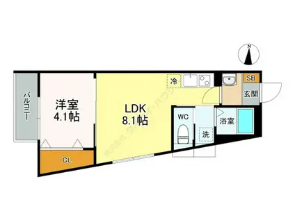 ルミエールエタンセルユイット(1LDK/3階)の間取り写真