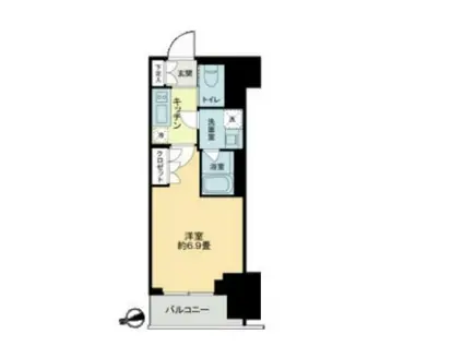 ザ・ライオンズフォーシア鶴見(1K/5階)の間取り写真