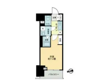 ザ・ライオンズフォーシア鶴見(1K/5階)の間取り写真