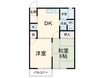 第2プラスサンパーク(2DK/1階)の間取り写真