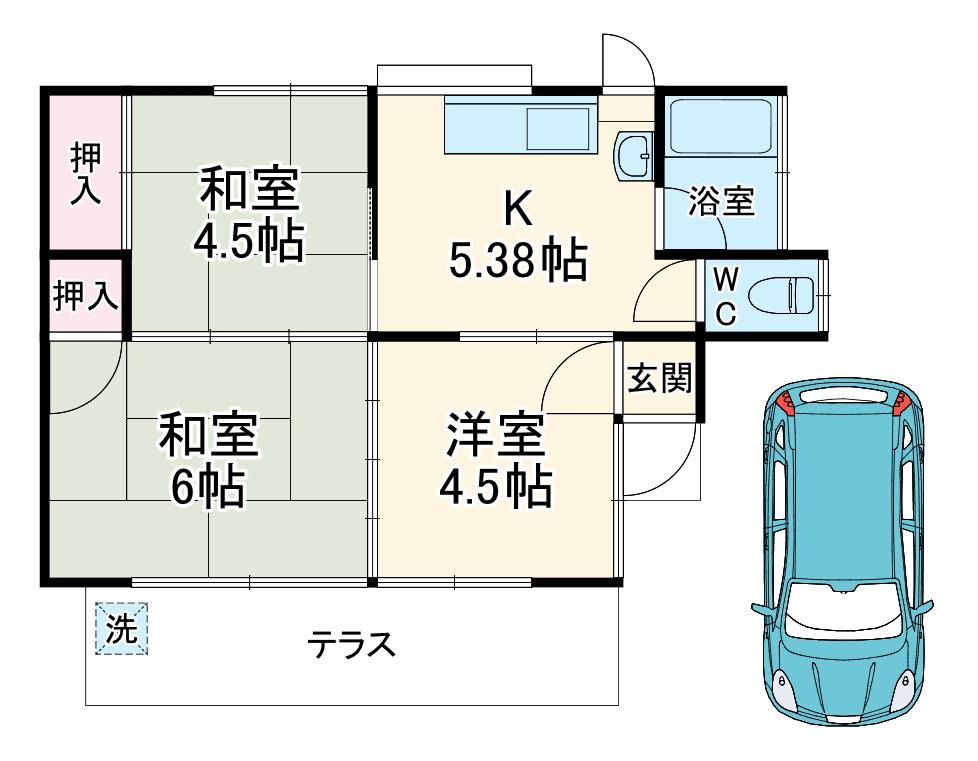 秩父鉄道本線 東行田駅 徒歩11分 1階建 築38年(3DK)の間取り写真