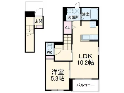 プロムナ-ド貝塚公園Ⅰ(1LDK/2階)の間取り写真