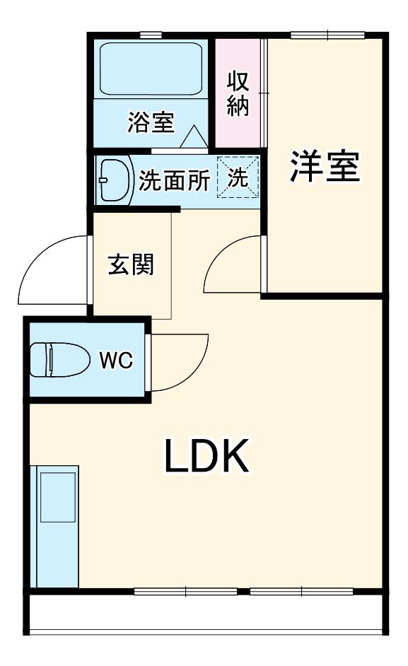 パレス名豊(1LDK/2階)の間取り写真