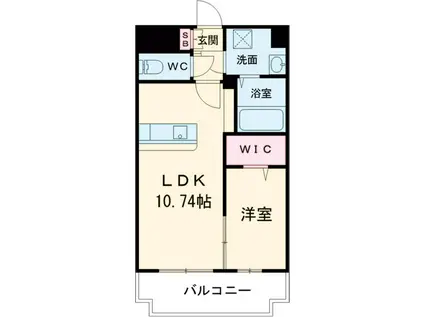 LIBTH安里Ⅱ(1LDK/11階)の間取り写真