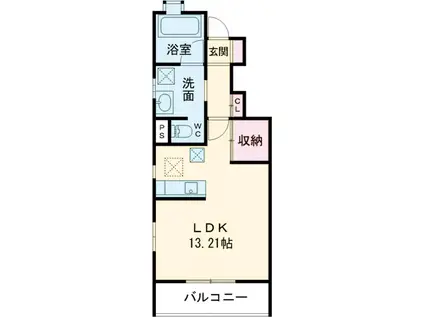 YKハウス研究学園(ワンルーム/1階)の間取り写真
