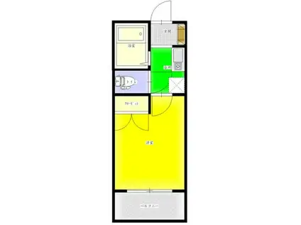 メゾン百合丘(1K/2階)の間取り写真