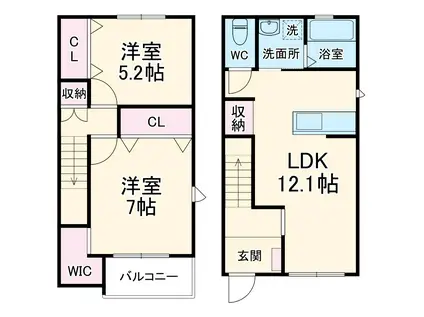 TERRACE DAIZO(2LDK/1階)の間取り写真