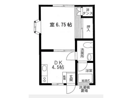 第2コンプレール(1DK/1階)の間取り写真