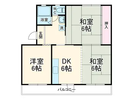 高津団地5街区15棟(3DK/3階)の間取り写真