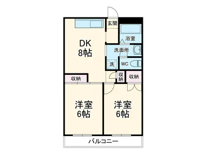 ブラザーマンション湯浅(2DK/2階)の間取り写真