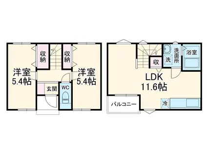 ＭＥＬＬＡＳ浦安(2LDK)の間取り写真