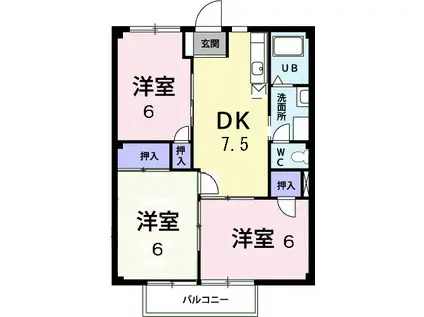 メゾンリバティー(3DK/2階)の間取り写真