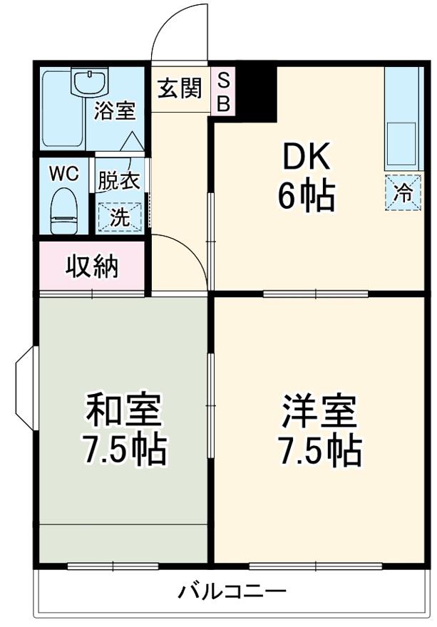 PLENDY原市(2DK/3階)の間取り写真