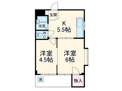 ノーブルハイツ(2K/3階)の間取り写真