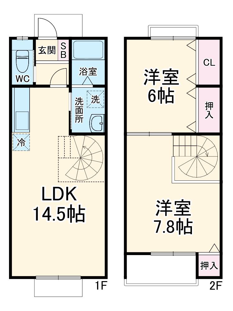 アビタシオン竹ノ山(2LDK)の間取り写真