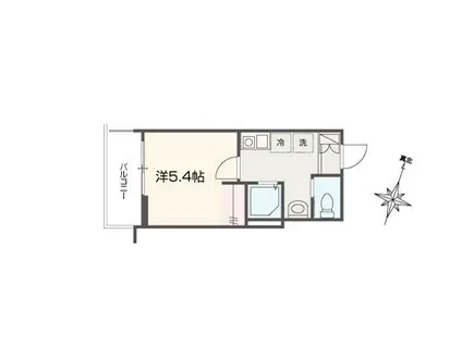 MELLAS武蔵浦和(1K/1階)の間取り写真