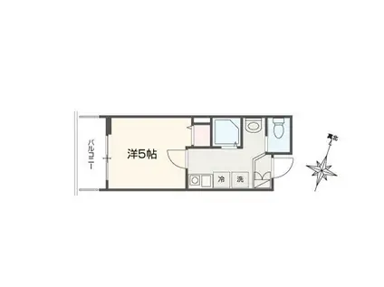 MELLAS武蔵浦和(1K/2階)の間取り写真