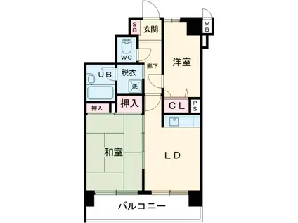 ライオンズマンション長住南第3(2DK/3階)の間取り写真