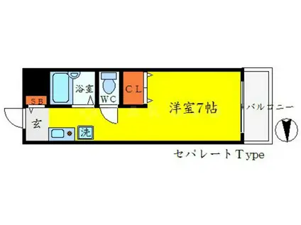 光ミノオパレス(ワンルーム/3階)の間取り写真