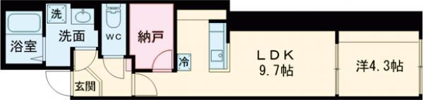 タスキSMART新大塚Ⅲ(1SLDK/5階)の間取り写真