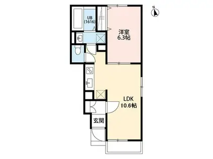 アムール ラメゾン(1LDK/1階)の間取り写真