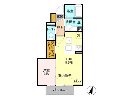 アルドーレ B(1LDK/1階)の間取り写真