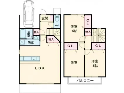 セルシオール鴨川(3LDK)の間取り写真